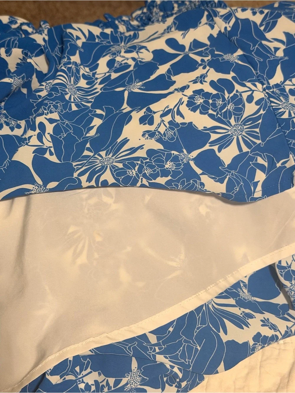 Blue and White Floral Halter Maxi for Women